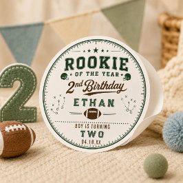 ヴィンテージ フットボール ルーキー 2歳 誕生日 男の子 ラウンドシール