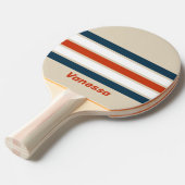 ヴィンテージ フライト デッキ ストライプ ネーム入り 卓球ラケット (正面アングル)