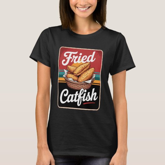 ヴィンテージ フライド キャットフィッシュ Tシャツ (正面)
