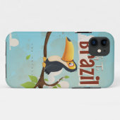ヴィンテージ フライ トゥ ブラジル オオハシ 旅行ポスター Case-Mate iPhoneケース (裏面(横))