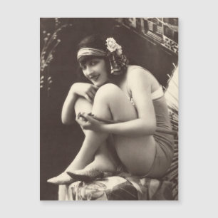 ヴィンテージ・フラッパー・ガール1920の磁気はがき