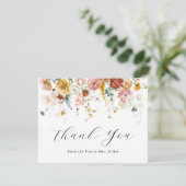 ヴィンテージ フラワーのウェディング シャワー お礼 サンキューカード (スタンド正面)
