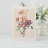 ヴィンテージ フラワーのオランダの美術 水彩画の花束 サンキューカード (スタンド正面)