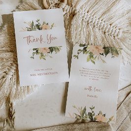 ヴィンテージ フラワーのピーコック | ブライダルシャワーの感謝カード サンキューカード