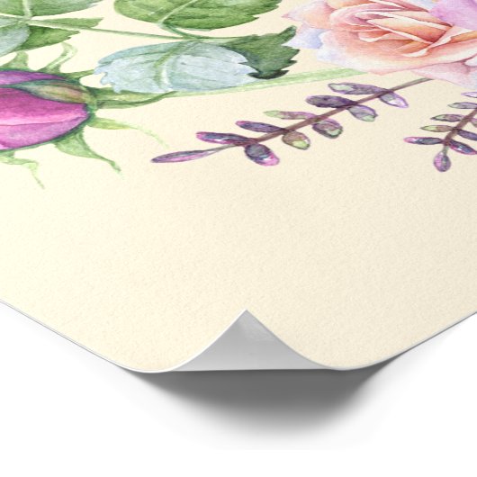 ヴィンテージ フラワーの愛の記憶 ポスター看板 ポスター (角)