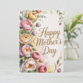 ヴィンテージ フラワーの母の日カード シーズンカード (スタンド正面)