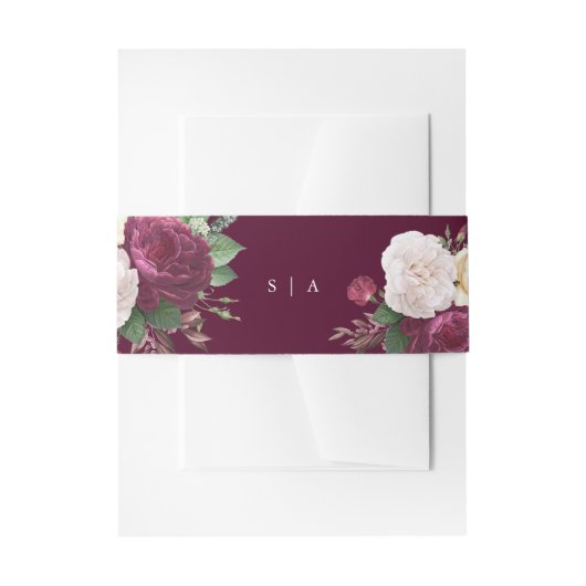 ヴィンテージ フラワーの結婚式 招待状ベリーバンド (正面例)