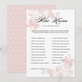 ヴィンテージ フラワーの花嫁シャワー ゲーム (正面/裏面)