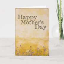 ヴィンテージ・フラワーの草原でお母さんの日おめでとう