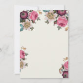 ヴィンテージ フラワーの100歳の誕生日招待状 招待状 (裏面)