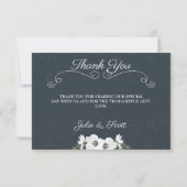 ヴィンテージ フラワーの2枚の写真 サンキューカード (裏面)