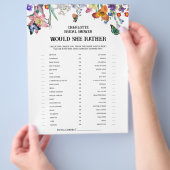 ヴィンテージ フラワーの「彼女ならどちらを選ぶ？」 ブライダルシャワーゲーム チラシ (手)