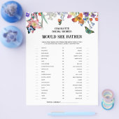 ヴィンテージ フラワーの「彼女ならどちらを選ぶ？」 ブライダルシャワーゲーム チラシ (シングル)