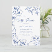 ヴィンテージ フラワーズ ベイビー シャワー 招待状 (スタンド正面)