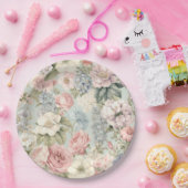 ヴィンテージ フラワーズ ペーパー プレート (パーティー)