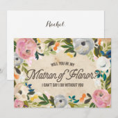 ヴィンテージ フラワーズ | 伴娘 招待状 (正面/裏面)