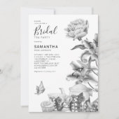 ヴィンテージ フラワーティーパーティー ブライダルシャワー 招待状 (正面)