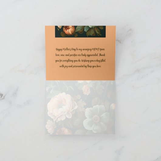 ヴィンテージ フラワーデザイン 母の日 カード (内部)