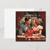 ヴィンテージ フラワーハート バレンタイン ポストカード (正面/裏面)