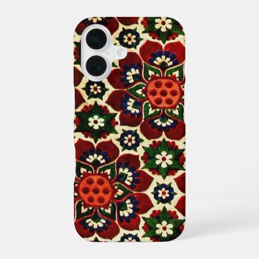 ヴィンテージ フラワーパターン iPhone 16ケース (裏面)