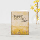 ヴィンテージ フラワーフィールドの母の日 - 英語 カード (黄色い花)