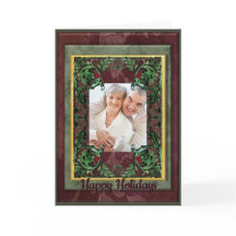 ヴィンテージ フラワーフォト ホリデー パーソナライズ グリーティング