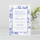 ヴィンテージ フラワーブルーチノワジリーブライダルシャワー 招待状 (スタンド正面)