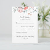 ヴィンテージ フラワーブーケ ウェディング RSVP カード (スタンド正面)