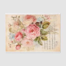 ヴィンテージ フラワーブーケ ローズ付き 薄葉紙