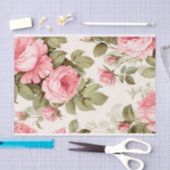 ヴィンテージ フラワーブーケ ローズ付き 薄葉紙 (クラフト)