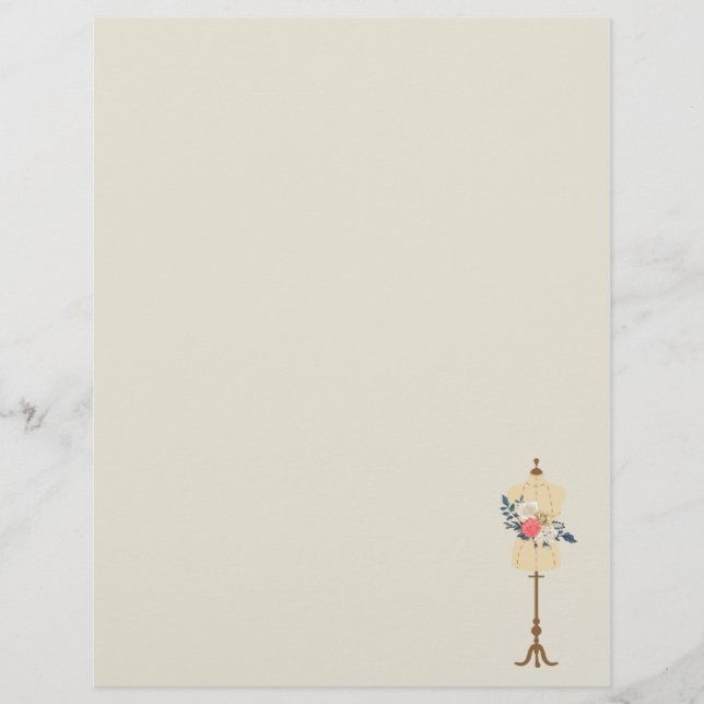 ヴィンテージ フラワープリント レターヘッド (正面)