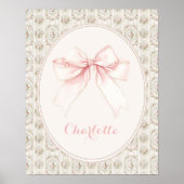 ヴィンテージ フラワーベビー名前 ウォールアート (正面)