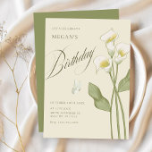 ヴィンテージ フラワーボタニカル バースデー 招待状