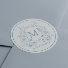 ヴィンテージ フラワーモノグラム ラウンドシール