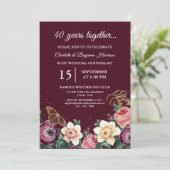 ヴィンテージ フラワールビー 40周年 結婚記念日 招待状 (スタンド正面)