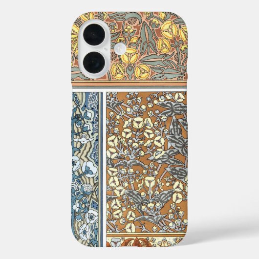 ヴィンテージ フラワール アールヌーヴォー、矢じり花 Case-Mate iPhoneケース (裏面)
