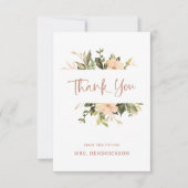 ヴィンテージ フラワール | シャクヤク ブライダル シャワー サンキューカード (正面)