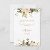 ヴィンテージ フラワール | シャクヤク ブライダル シャワー サンキューカード (裏面)