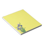 ヴィンテージ フラワール、パープル スプリング ガーデン アイリス フラワーズ ノートパッド (アングル)