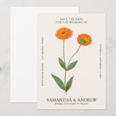 ヴィンテージ フラワール 保存日 招待状 (正面/裏面)