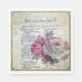 ヴィンテージ フラワーレシピ エフェメラ デコパージュ スタンダードランチョンナプキン (正面)