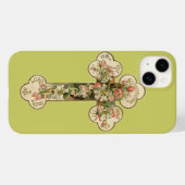 ヴィンテージ フラワーローズ 十字架 Case-Mate iPhoneケース (裏面 (横))