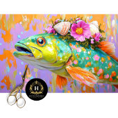 ヴィンテージ フラワー柄 魚 家具 デクパージュ 薄葉紙