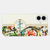ヴィンテージ フラワー柄  iPhoneケース (裏面横)