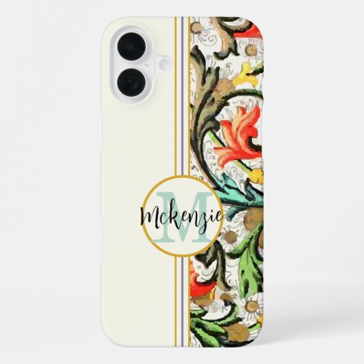 ヴィンテージ フラワー柄  iPhoneケース (裏面)