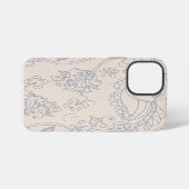 ヴィンテージ フラワー背景 iPhoneケース (裏面横)