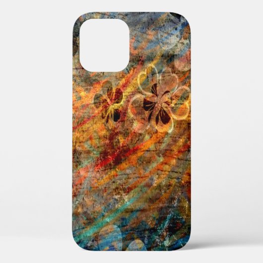 ヴィンテージ フラワー アブストラクト アート Case-Mate iPhoneケース (裏面)