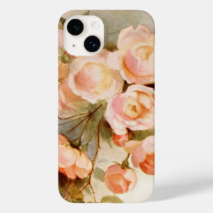 ヴィンテージ フラワー、アンティークピンクのバラの花のロマンティックなデザイン Case-Mate iPhone 14ケース
