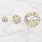 ヴィンテージ フラワー イエロー グレー トワール ド ジュー コンフェッティ (裏面)