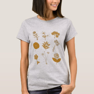 ヴィンテージ フラワー イラスト コラージュ Tシャツ